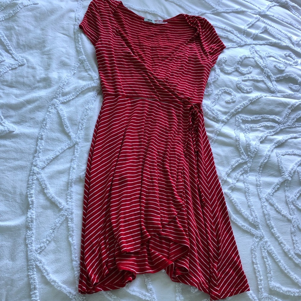 Urban outfitters red&white stripe cap sleeve dress